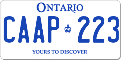 ON license plate CAAP223