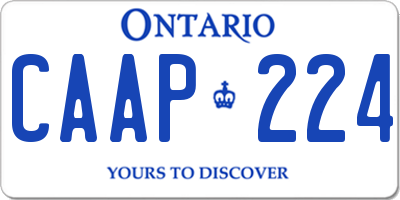 ON license plate CAAP224