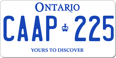 ON license plate CAAP225