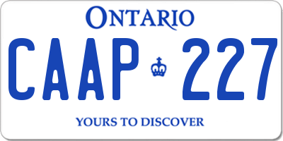 ON license plate CAAP227