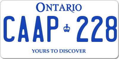 ON license plate CAAP228