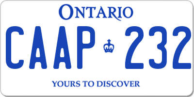 ON license plate CAAP232