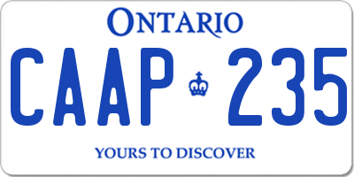 ON license plate CAAP235