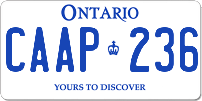 ON license plate CAAP236