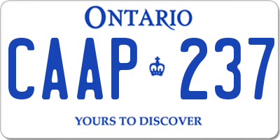 ON license plate CAAP237