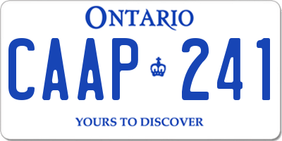 ON license plate CAAP241