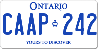 ON license plate CAAP242