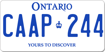 ON license plate CAAP244