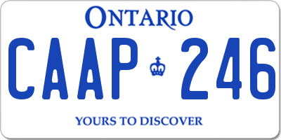 ON license plate CAAP246