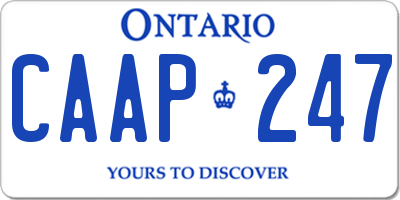 ON license plate CAAP247