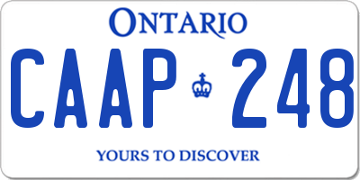 ON license plate CAAP248