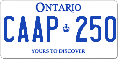 ON license plate CAAP250