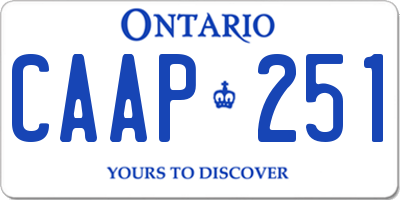 ON license plate CAAP251