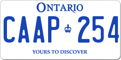 ON license plate CAAP254