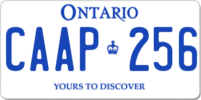 ON license plate CAAP256