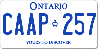 ON license plate CAAP257