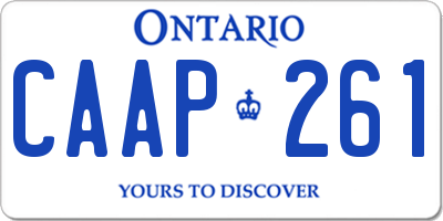 ON license plate CAAP261