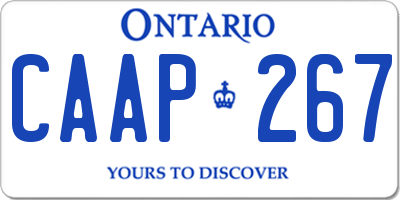 ON license plate CAAP267