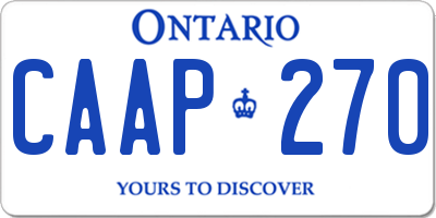 ON license plate CAAP270