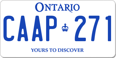 ON license plate CAAP271