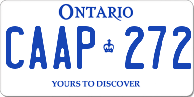 ON license plate CAAP272