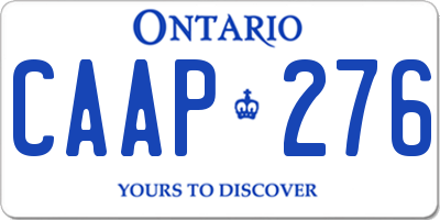 ON license plate CAAP276