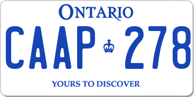 ON license plate CAAP278