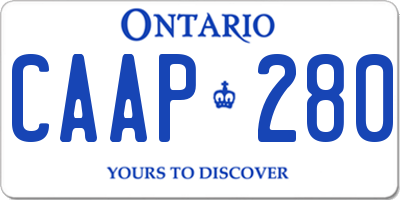 ON license plate CAAP280