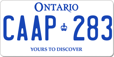 ON license plate CAAP283