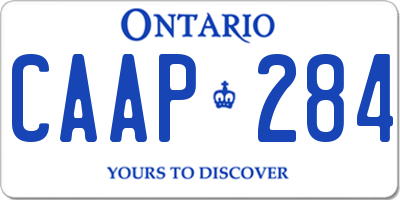 ON license plate CAAP284