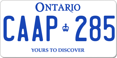 ON license plate CAAP285