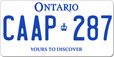 ON license plate CAAP287