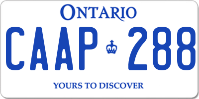 ON license plate CAAP288