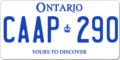 ON license plate CAAP290