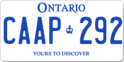 ON license plate CAAP292