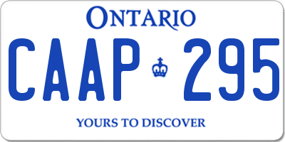 ON license plate CAAP295