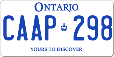 ON license plate CAAP298