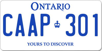 ON license plate CAAP301