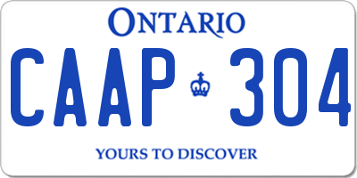 ON license plate CAAP304