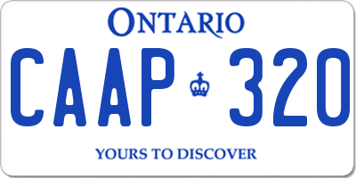 ON license plate CAAP320