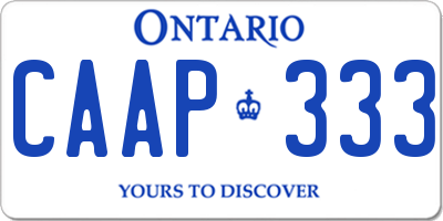 ON license plate CAAP333