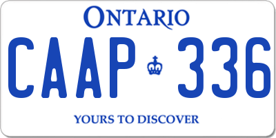 ON license plate CAAP336