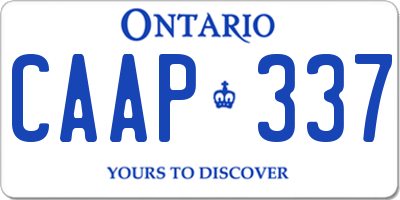 ON license plate CAAP337