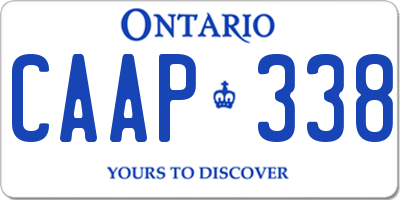 ON license plate CAAP338