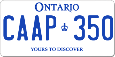 ON license plate CAAP350