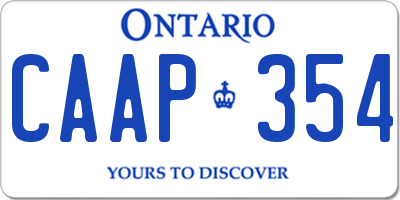 ON license plate CAAP354