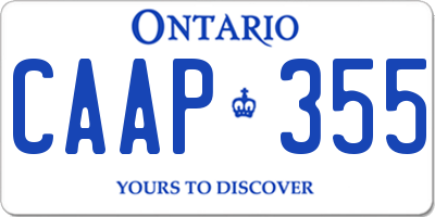 ON license plate CAAP355