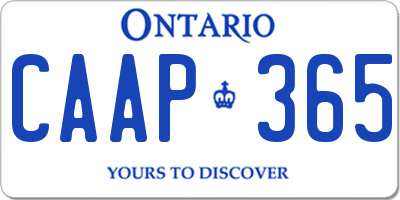 ON license plate CAAP365