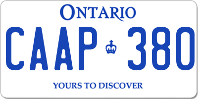 ON license plate CAAP380