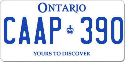 ON license plate CAAP390